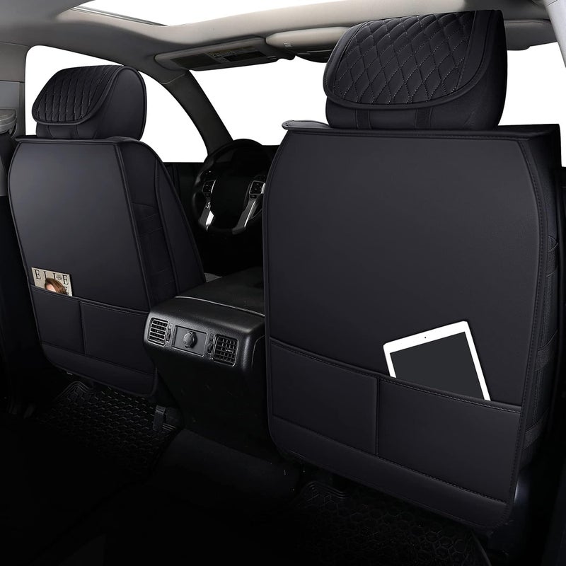 Aierxuan Front Seat Covers for Toyota Tundra 2008-2022 - Waterproof Leather Cushions (2 PCS Front, Black-Red) - Image 4