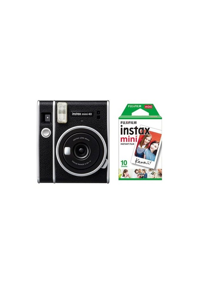 Instax mini 40 Instant Film Camera + 10 Sheet Film  - Image 1