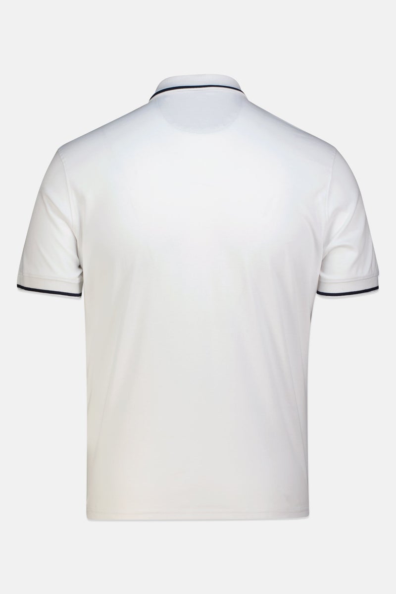 Chaps Men Regular Fit Embroidered Logo Short Sleeve Polo Shirt, White - Image 3