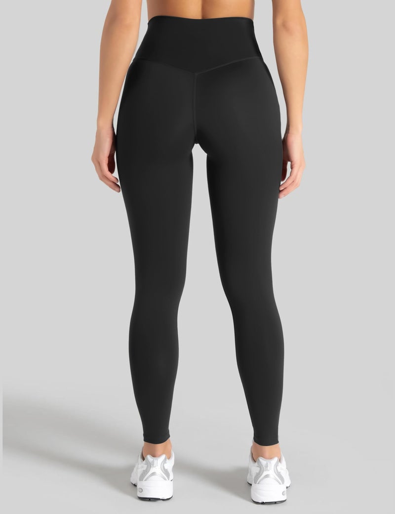 Unthewe Naked-Feel No Front Seam Leggings for Women - High Waisted Buttery Soft Workout Yoga Pants 25"(U810-Black-S) - Image 4