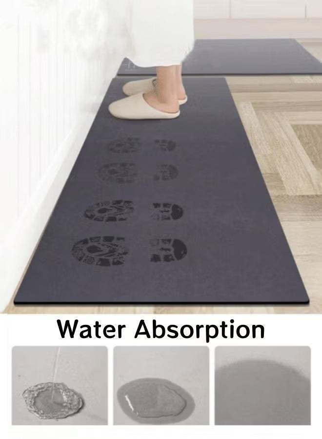 Poxvalzor Kitchen Floor Mat, 40×120cm Anti-Slip Bathroom Mat with 3D Geometric Pattern, Water & Oil Absorbent, Drainage Carpet for Kitchen, Bathroom, Doorstep, Bedroom - Image 4
