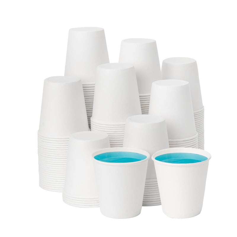 RACETOP 3 oz 300 Pack Paper Coffee Cups for Bathroom Disposable Mouthwash Cups Small Paper Cups for Parties Picnics Travel