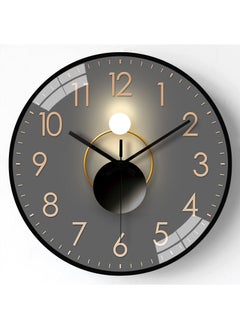 Generic [8 inch 20cm] Modern simple home light and shadow wall clock living room fashion creative light luxury Internet celebrity clock  - Image 1
