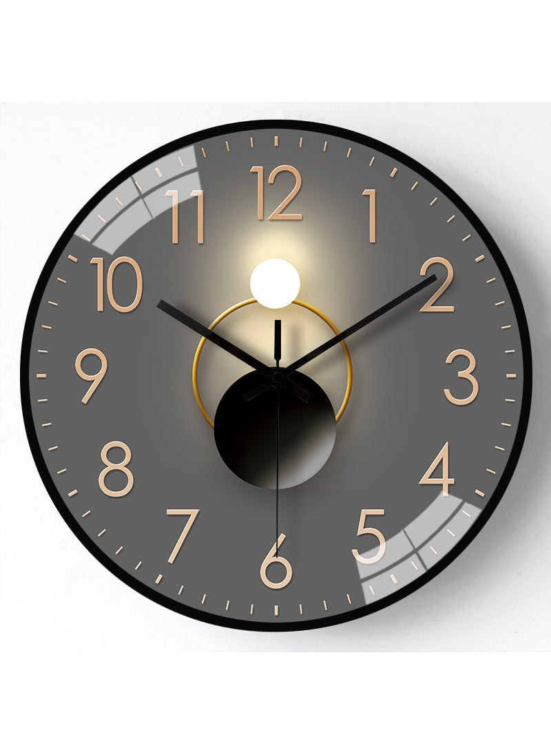 Generic [8 inch 20cm] Modern simple home light and shadow wall clock living room fashion creative light luxury Internet celebrity clock  - Image 1