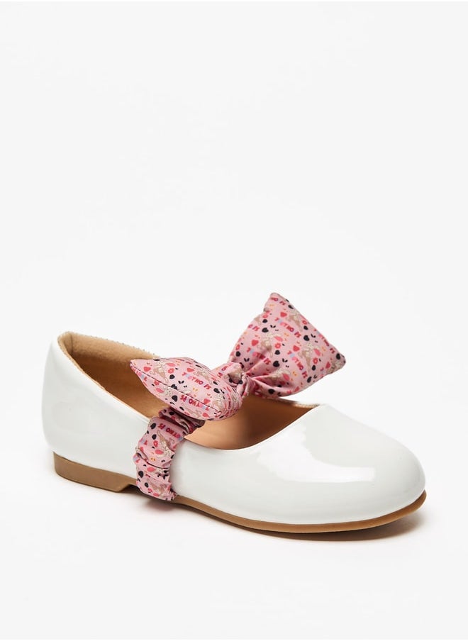JUNIORS Girls Bow Accent Slip-On Ballerina Shoes  - Image 1