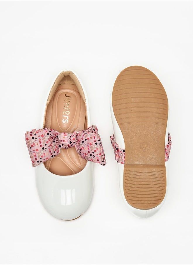 JUNIORS Girls Bow Accent Slip-On Ballerina Shoes  - Image 4