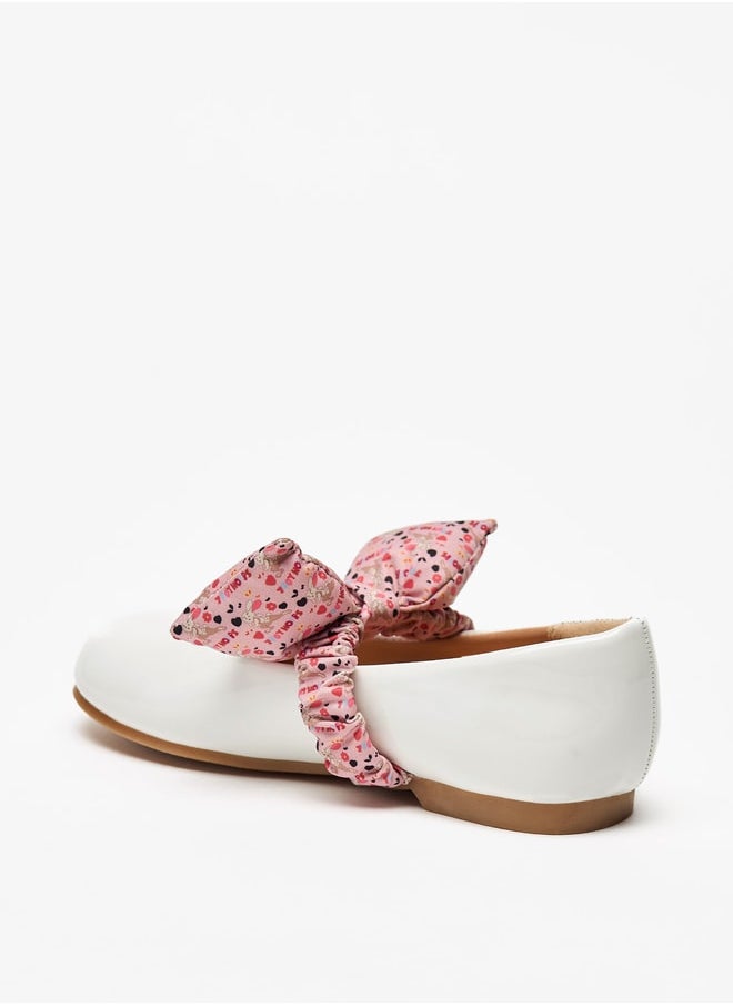 JUNIORS Girls Bow Accent Slip-On Ballerina Shoes  - Image 2