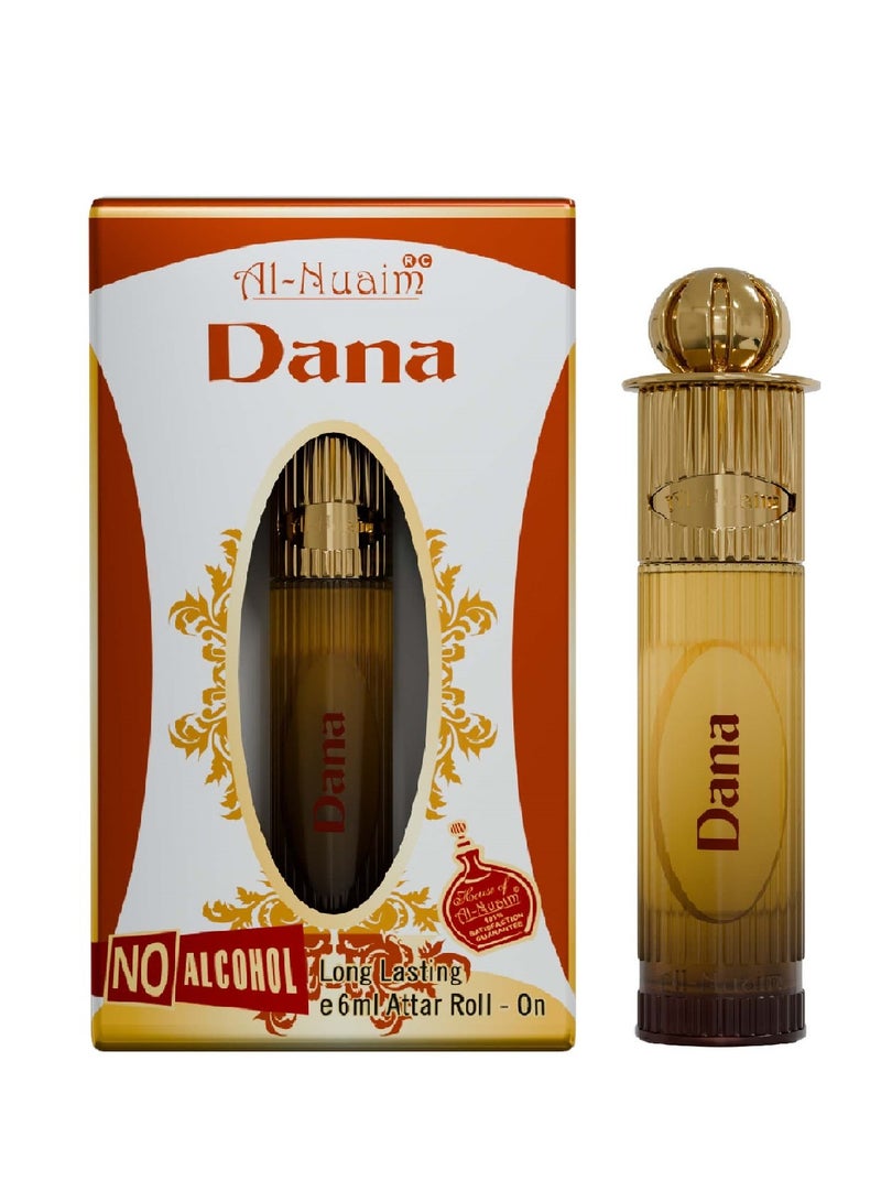 أل نواعم عطر النعيم دانا رول أون الخالي من الكحول للرجال - عبوة من 4 قطع (6 مل لكل منها) | عطر رائع يدوم طويلاً - Image 3