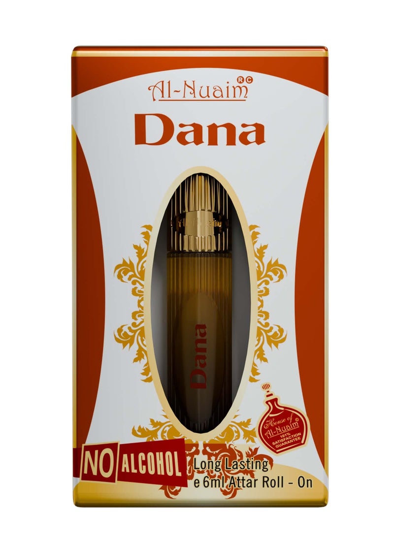 أل نواعم عطر النعيم دانا رول أون الخالي من الكحول للرجال - عبوة من 4 قطع (6 مل لكل منها) | عطر رائع يدوم طويلاً - Image 4