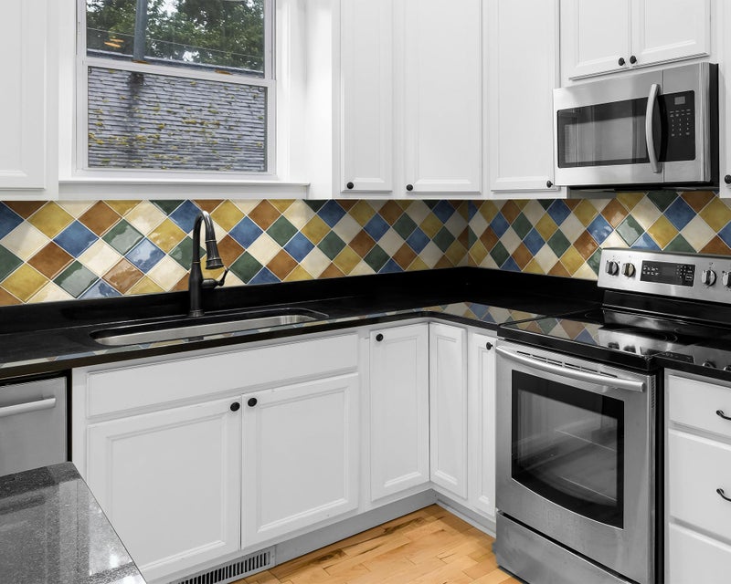 Tiwoos Thick Kitchen Peel and Stick Backsplash Mosaic Tiles Square Self Adhesive Wall Tile Colorful (10-Sheet,12"x12") - Image 4