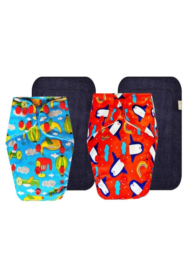 Dumbledo Premium Cloth Diaper with Black Insert (Pack of 2) | Hypoallergenic | Breathable | Quick Dry | All-Day Wear | 3 Months - 3 Years | Unisex Baby - Image 1