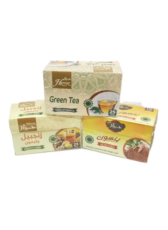 Harraz - Ginger and lemon 25 pac+ anise 25 pac + green tea 25 pac - Image 1