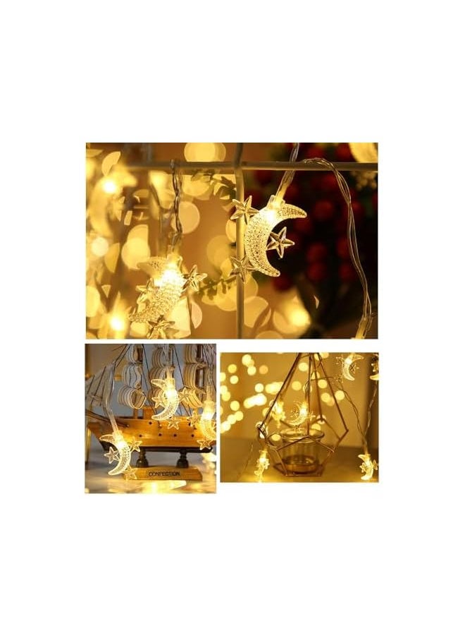 The Bros 40 LED Moon & Star String Lights – 20ft USB Powered Operated Fairy Lights for Indoor & Outdoor Decoration, Perfect for Patio, Garden, Weddings, Parties, Festivals (Warm White)  - Image 5