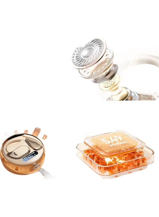 Bkayp Bluetooth Earphones, Over-Ear Wireless, Noise-Cancelling, Long Battery Life, High Sound Quality, Comfortable For Sports, Running, Cycling, Suitable For Vivo, Huawei, Oppo, Apple [Skin Color] - Image 3