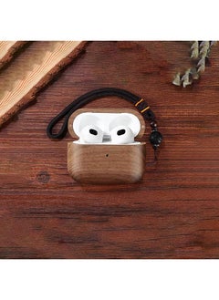 Wooden Case For Air Pods Generation 3 Air Pods Pro 2 Handcrafted Earbud Case With Leather Lanyard Hand Polished Earphone Case Natural Wood Shell Protective Wood Case Stylish Holder