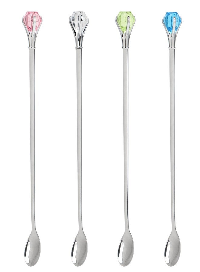 kilofly Rhinestone Party Stir Bar Spoon Value Pack, Set of 4 - Image 1