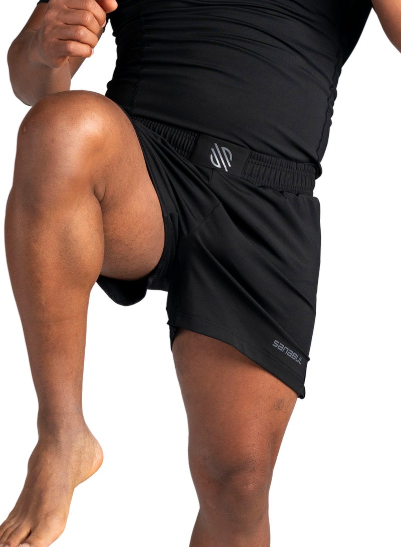 Sanabul Model Zero MMA 7 Fight Shorts for Men | Boxing Fight Grappling Muay Thai Kickboxing Jiu Jitsu Bjj Shorts BLACKCHARCOAL 2-XLARGE - Image 2