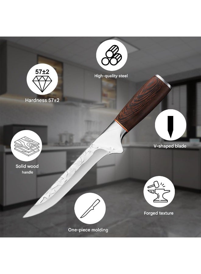 أس أس جي بي سكين فايكينج لتقطيع العظام، 6.6 بوصة، سكين جزار مصنوع يدويًا مع غمد، سكين صيد، سكين طاهٍ، مصنوع من الفولاذ عالي الكربون، مناسب للمنزل والشواء وتقطيع اللحوم - Image 5