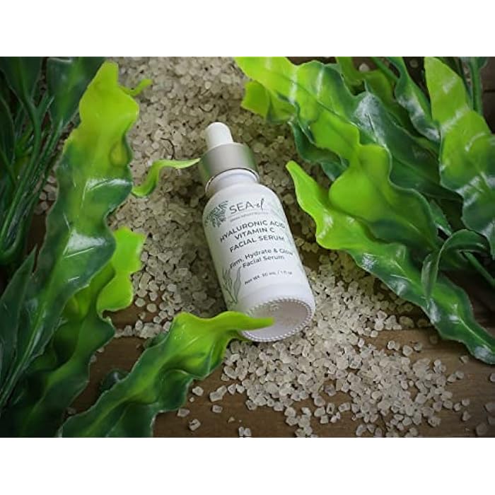 Sea-El قطرات سيروم الوجه بحمض الهيالورونيك وفيتامين C من Sea-el - ترطيب مشدود وإشراقة - مرطب للوجه مضاد للشيخوخة - عناية بالبشرة يومية لتقليل التجاعيد للنساء والرجال، نباتي - 1 أونصة سائلة - Image 4