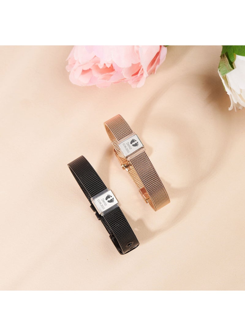 Hediye Sepeti - Gift Basket Bracelet with Date and Name Customization for New Mom & Dad - Image 1