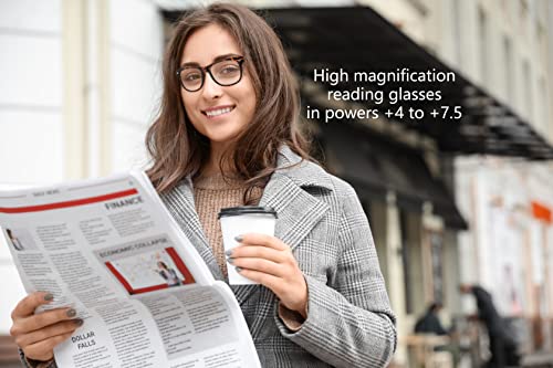 Yogo Vision Magnifying Glasses for Reading, High Magnificaiton One Power Magnifier Readers Black 7.5 - Image 4