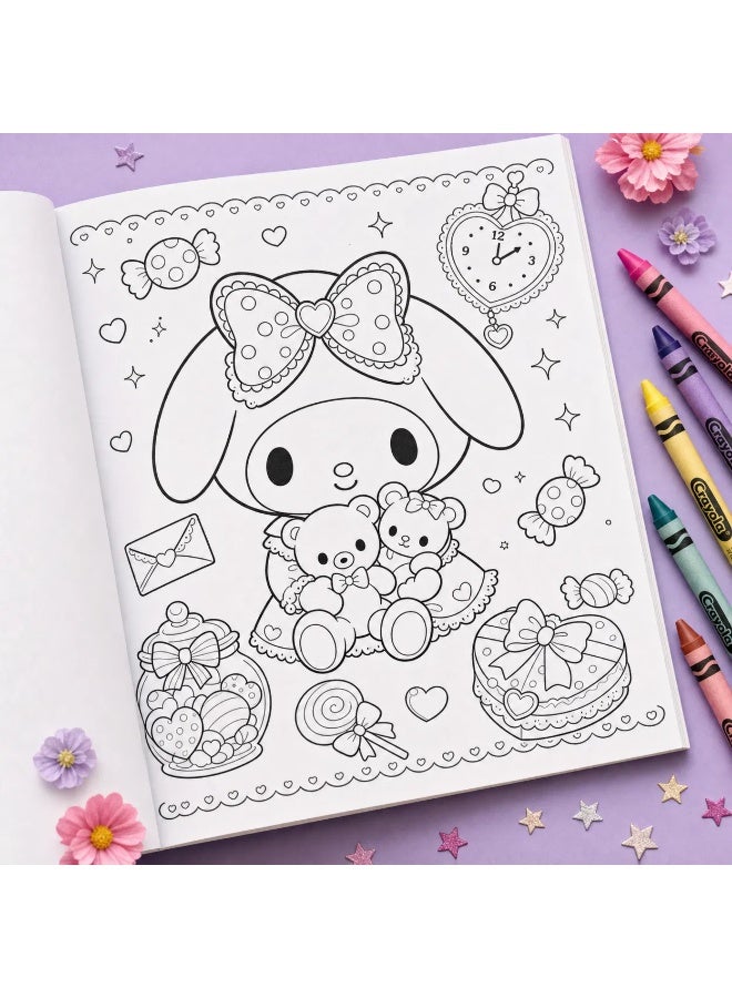 Hello Kitty Kids Coloring Book  20 Creative Coloring Pages Cinnamoroll  Hello Kitty Kuromi - Image 5