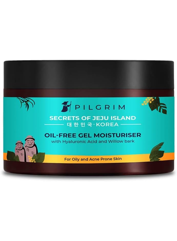 PILGRIM Pilgrim Korean Oil free Gel Moisturizer for oily skin with Hyaluronic Acid & Willow Bark Extracts | Moisturiser for face | Suitable for Oily & Acne-Prone Skin| Men & Women | Korean Skin Care | 50gm - Image 1