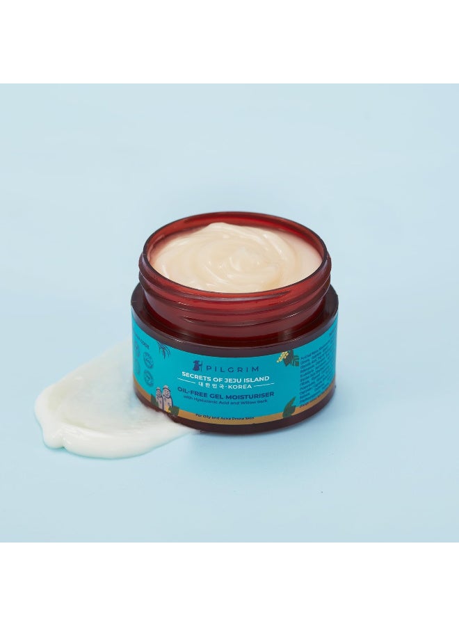 PILGRIM Pilgrim Korean Oil free Gel Moisturizer for oily skin with Hyaluronic Acid & Willow Bark Extracts | Moisturiser for face | Suitable for Oily & Acne-Prone Skin| Men & Women | Korean Skin Care | 50gm - Image 5