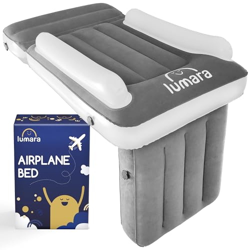LUMARA Toddler Airplane Bed - Inflatable Airplane Bed for Toddlers, Plane Baby Mattress for Kids - Blow Up Air Mattress for Child Flight Sleep with Safety Belt, Innovative Valves, No Pump Needed - Image 1