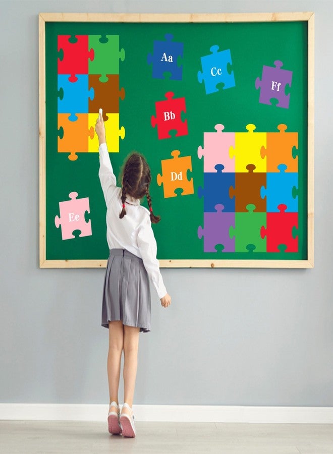 MixTeach 90 Pcs 9.5 Inch Blank Puzzle Pieces Large Multicolor Paper Puzzle Pieces Cutouts Double-Sided Giant Puzzle Shapes Die Cut to Draw and Write for Art Display, Events & Creative Projects - Image 5