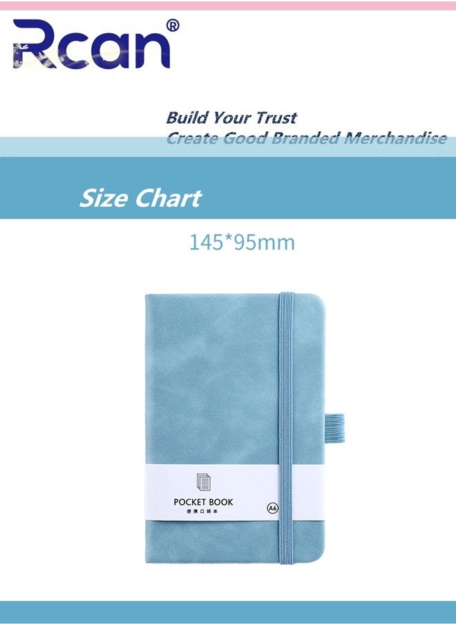 Rcan 2 Pcs A6 Notebooks Pu Leather Hard Cover Elastic Band Mini Portable Thickened Notepad Memo Travel Diary Pocket Horizontal Line Small Book Suitable for Business Office School Students Family Writing  - Image 5