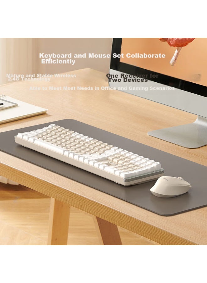 AUSDOM Asdun Wireless Mechanical Keyboard And Mouse Set For Gaming, E-sports, Home, Office, Desktop, Laptop, Multi-key Anti-ghosting Hola111 Ice Cream Colorful Combo - Image 3