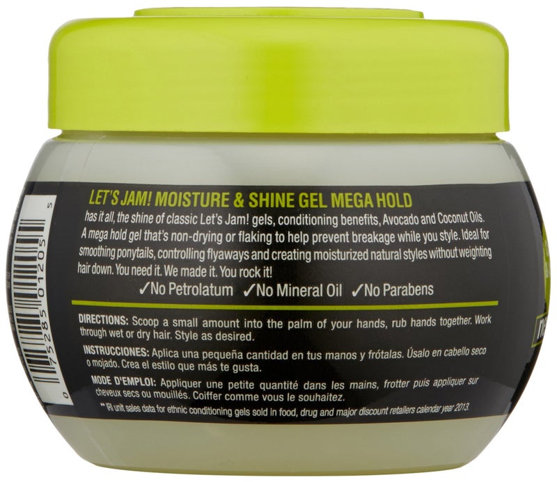 SOFT SHEEN SoftSheen-Carson Let's Jam! Shining and Conditioning Gel by Dark and Lovely, Mega Hold, for all Hair Types, with Coconut Oil and Avocado Oil, No Parabens, No Mineral Oil, 9 oz - Image 3