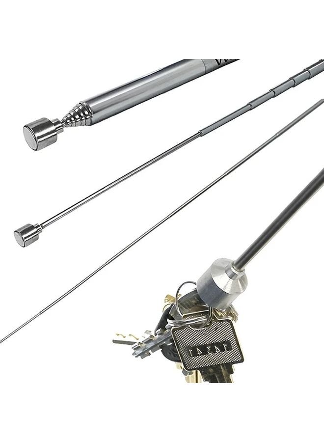 1pc Silvery Stainless Steel Telescopic Magnetic Grabber Tool For Hard To Reach Areas - Image 2