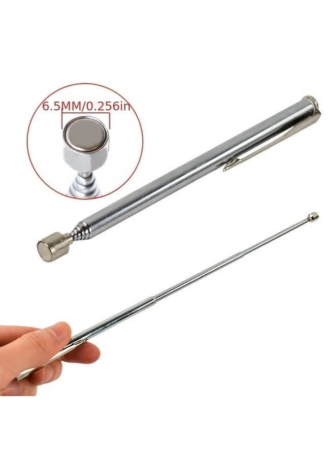 1pc Silvery Stainless Steel Telescopic Magnetic Grabber Tool For Hard To Reach Areas - Image 3