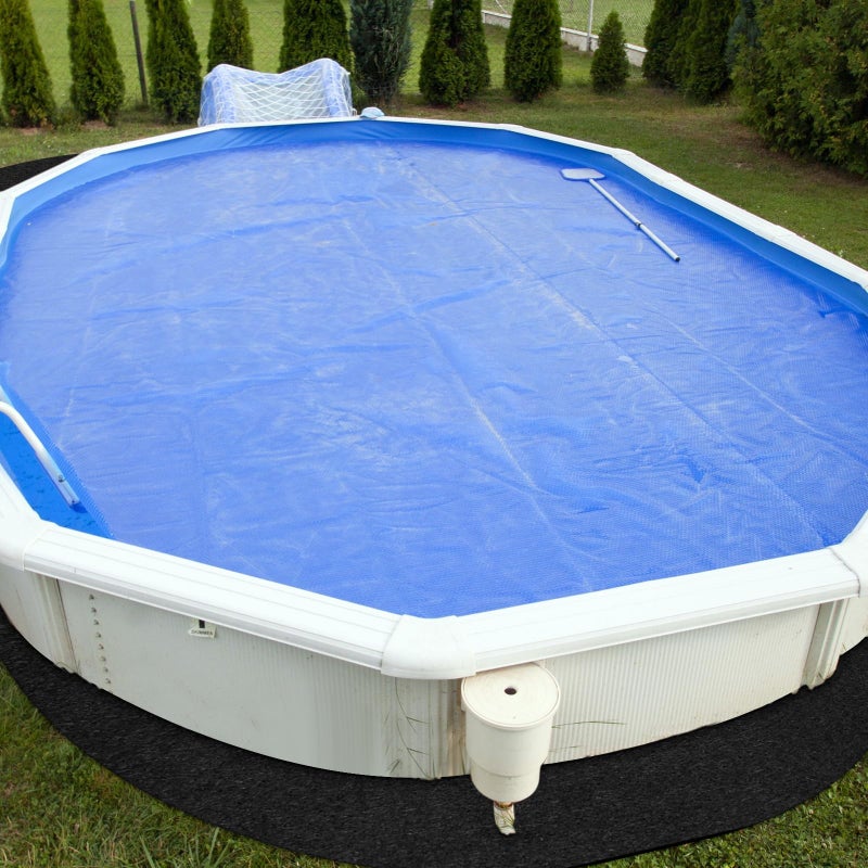 Tinideya Oval Pool Liner Pad Strong Durable Puncture Resistant Floor Mat Polyester Geotextile Above Ground Pool Accessories Delicate Floor Pad for Swimming Pools Bath, Black (12 x 18 ft) - Image 5
