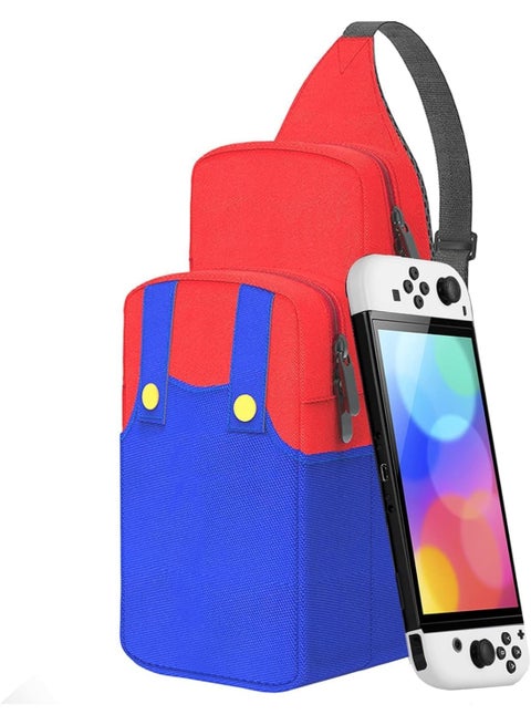 حقيبة سفر لطيفة لأجهزة Nintendo Switch / Lite / OLED / Steam Deck – حقيبة كتف صغيرة محمولة مقاومة للماء لحمل أجهزة الألعاب – لون أحمر وأزرق  ولو محتاج نسخة أقوى تسويقيًا للعنوان (أفضل للّيسـتينج) 👇  حقيبة حمل صغيرة مقاومة للماء لأجهزة Nintendo Switch / Switch Lite / Switch OLED / Steam Deck – حقيبة كتف محمولة للسفر والتنقل لأجهزة الألعاب – أحمر وأزرق