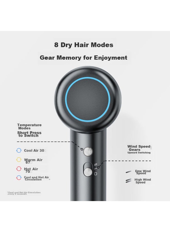 JD.com Jd Jingzao Smart High-speed Hair Dryer Air Gray 500 Million Negative Ions Hair Dryer For Home Use, Quiet, High-power, Hair-friendly, Hair-protecting Electric Hair Dryer, Dormitory, Qixi Valentine's Day Gift - Image 3
