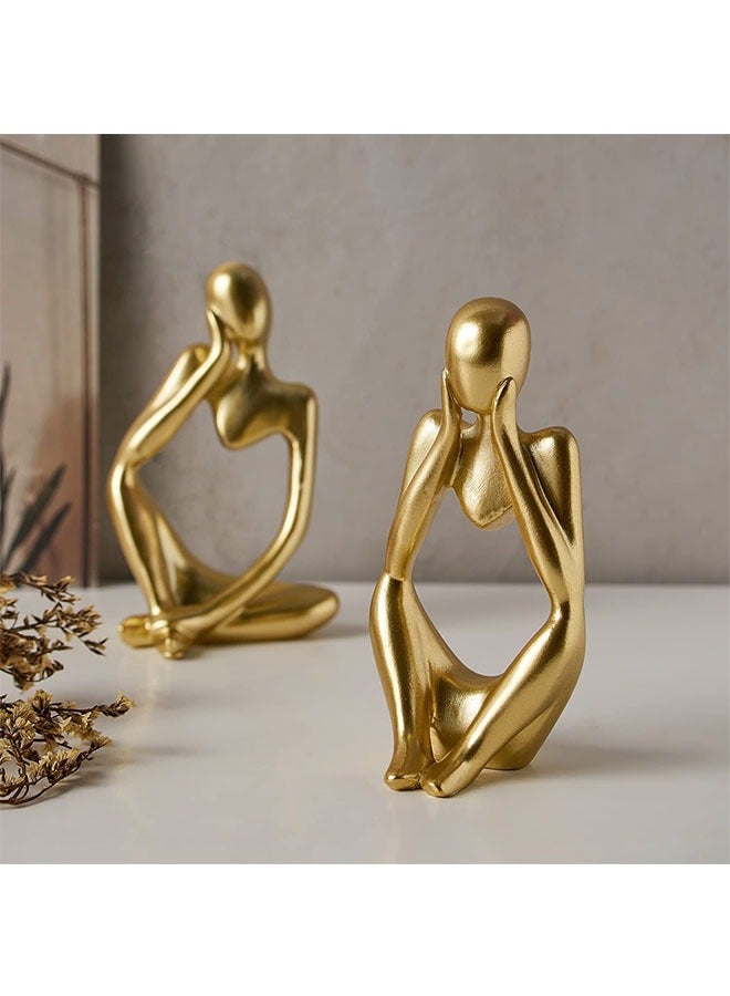 fantasize Thinker Statues Gold Decor Abstract Art Sculpture Abstract Sculpture Thinker Statue Resin Statues for Home Decor Modern Office Desktop Shelf Bookshelf Great Gift Ideas - Image 4