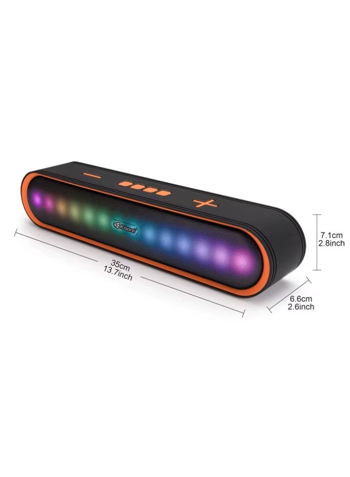 Kisonli LED-915 Wireless RGB Soundbar | Deep Stereo Sound and Ultra Bass Portable Bluetooth Speaker with LED Lights for Parties and Computers - Image 2