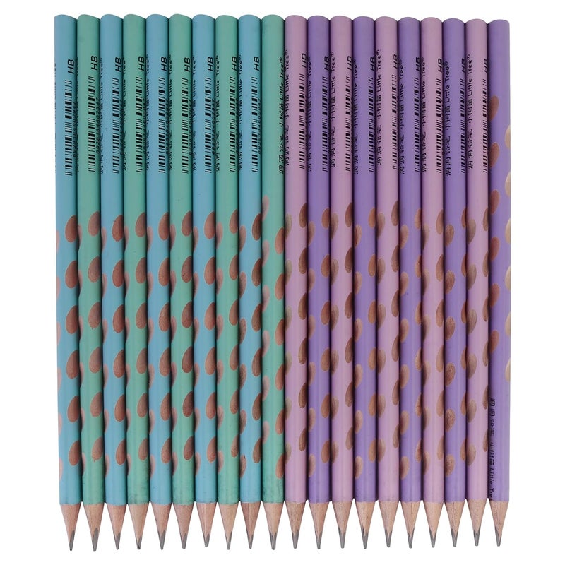 worison 20 Pc Groove Pencils HB Graphite Triangular Grip Pencils With 2 Sharpeners and 2 Erasers