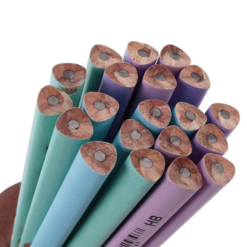 worison 20 Pc Groove Pencils HB Graphite Triangular Grip Pencils With 2 Sharpeners and 2 Erasers