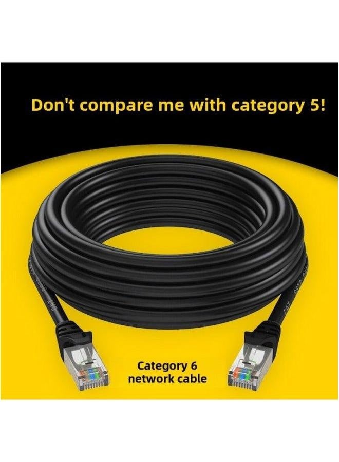 Gigabit Super Six Kinds Of Ultra-fast Network Cable Household 1m5m10m20m Outdoor High-speed Crystal Head Router Cable-Color:Class 5 100m Black 【transparent Head】 【100m Ordinary Net Speed】-Line Lengt - Image 3