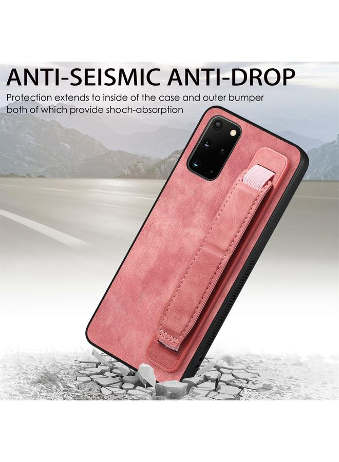 اس-توب جراب خلفي من الجلد لهاتف Samsung Galaxy S20+ مع حامل سوار المعصم الكلاسيكي - Image 2