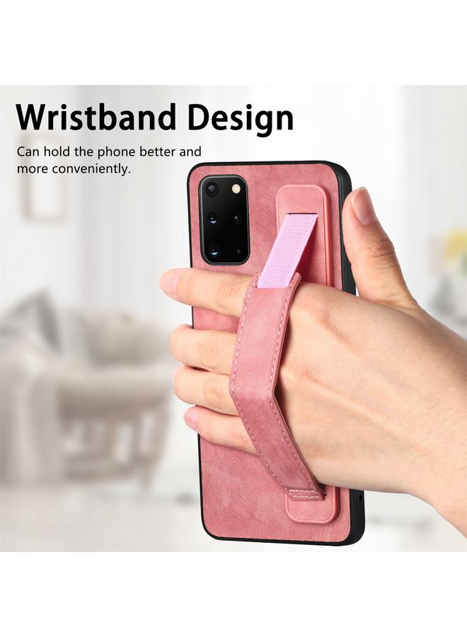 اس-توب جراب خلفي من الجلد لهاتف Samsung Galaxy S20+ مع حامل سوار المعصم الكلاسيكي - Image 3