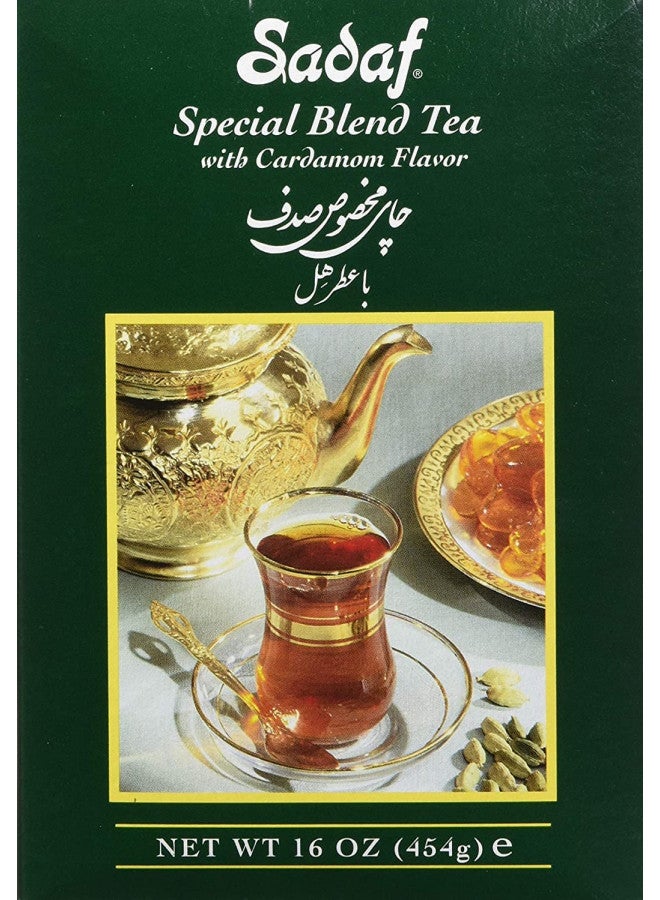 Sadaf Sadaf Cardamom Tea Loose Leaf Box 16 oz - Special Blend Cardamom Ceylon Black Tea - Product harvested in Sri Lanka  - Image 1