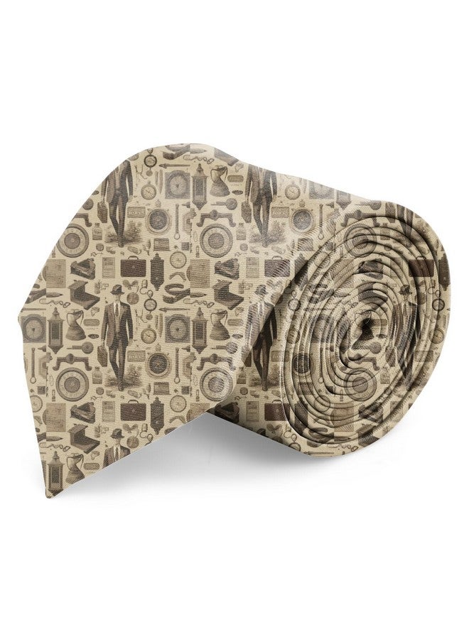 بلاك سميث طقم ربطة عنق ومنديل جيب مطبوع عليه عبارة Time Traveller من BLACKSMITH مع أزرار أكمام ودبوس ياقة على شكل زهرة متطابقة - Image 5