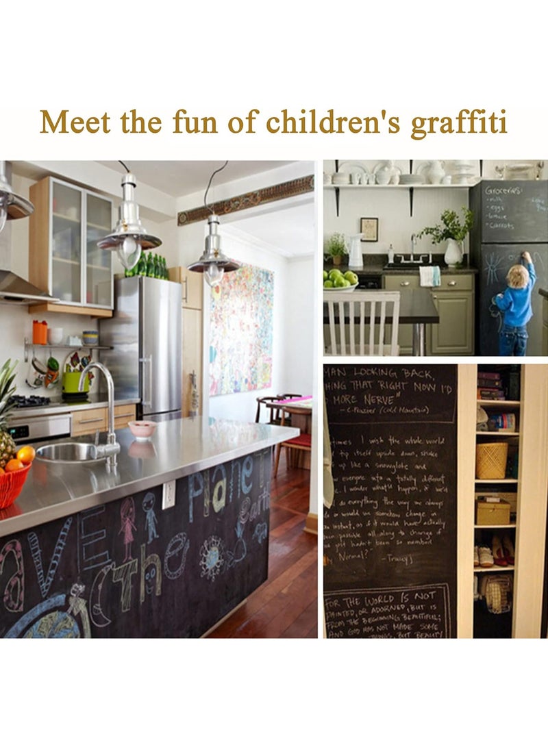 Blackboard Chalk-Board Chalkboard Adhesive -  Black Chalk Sticker Blackboard Paper for Home Kitchen Outdoor Office School Walls Menu - Image 5