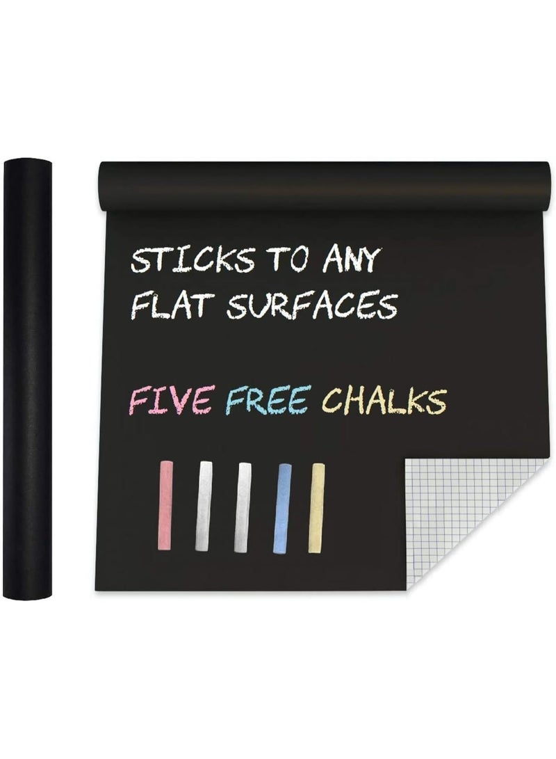 Blackboard Chalk-Board Chalkboard Adhesive -  Black Chalk Sticker Blackboard Paper for Home Kitchen Outdoor Office School Walls Menu - Image 1