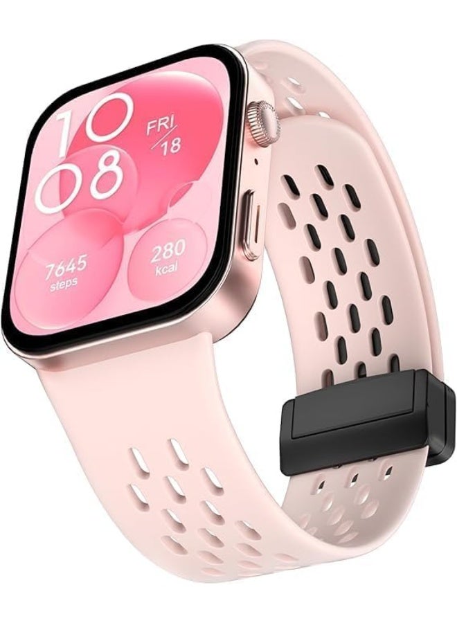 Silicone Band Compatible with Huawei Watch Fit 3 Strap, Soft Sport Replacement Wristband with Magnetic Buckle Compatible for Huawei Fit 3 Smartwatch Fitness Accessories - Image 2